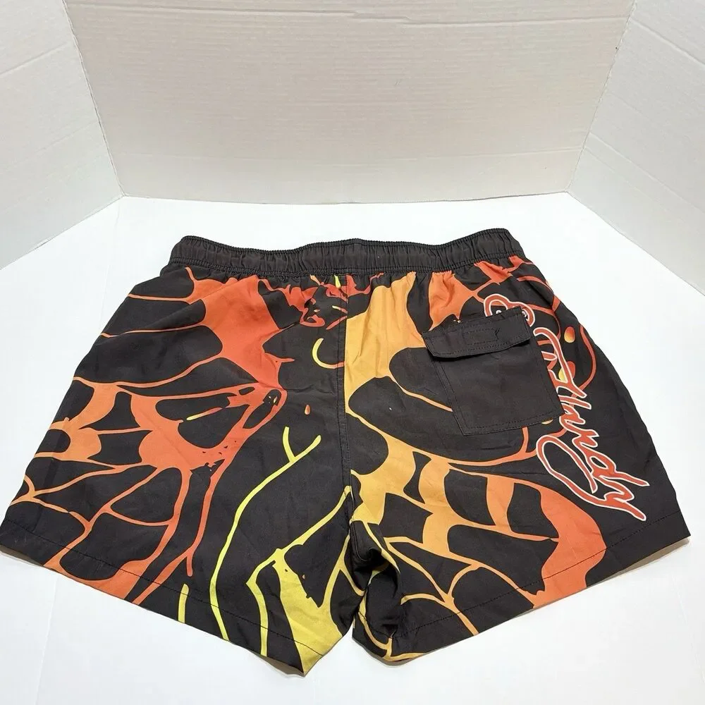 Ed Hardy Panther Swim Trunks Shorts Men's L Black 5” Inseam Nova Men